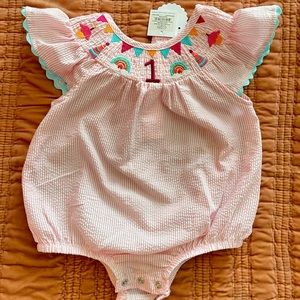 Mud pie smocked birthday bubble 12-18 months!